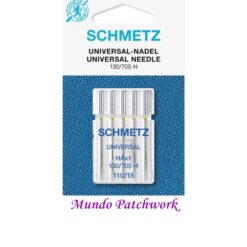 Aguja Schmetz punta universal Nº 110/18, ideal para telas gruesas