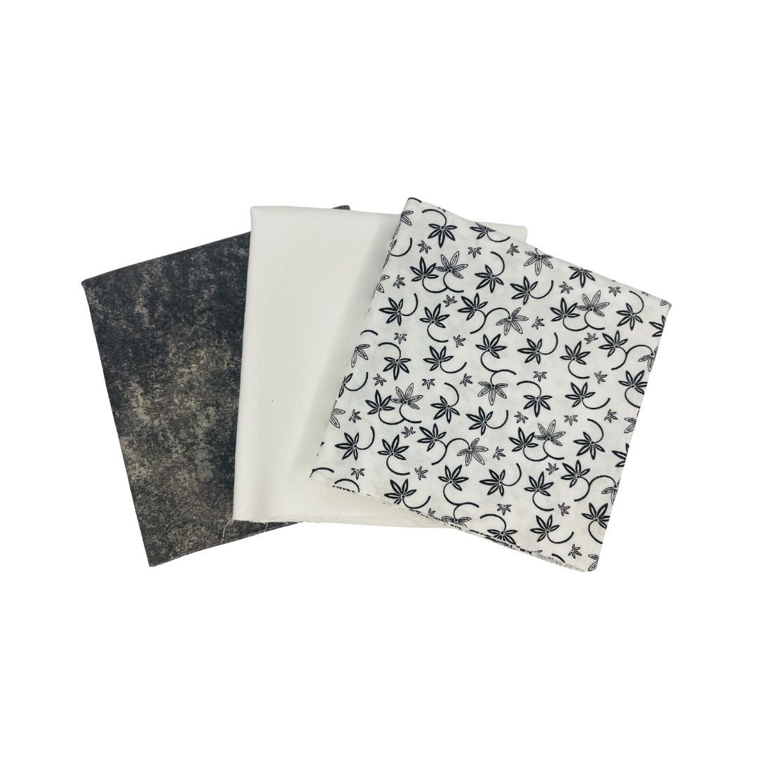 Tela Nº103259 – 100% algodón Compose x 3 diseños, cada uno mide 1,10mt x 30cm