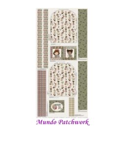 Panel 100% algodón brasilero, mide 70 x1,50mt, diseño Mochila Artes