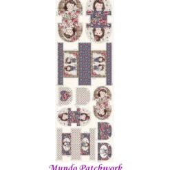 (20)Panel Tricoline 100% algodón, mide 49 x1,50mt, diseño 6 estuches Amistad verdade