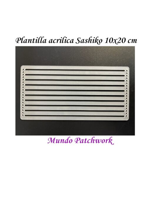 Plantilla acrílica para Sashiko, mide 10 x 20cm