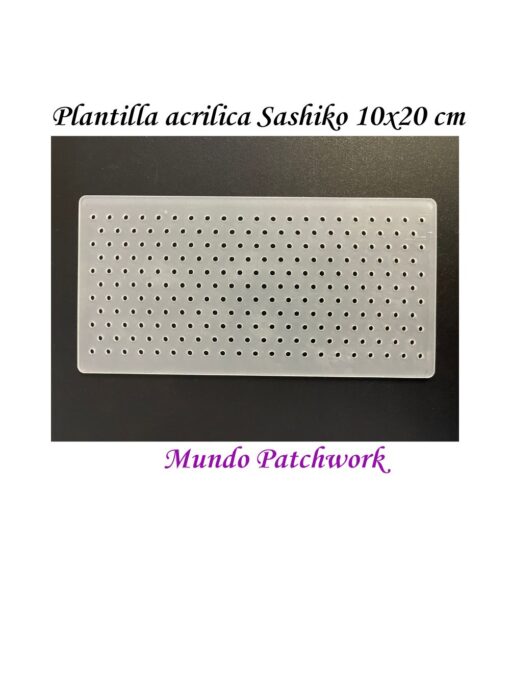 Plantilla acrílica para Sashiko, mide 10 x 20cm