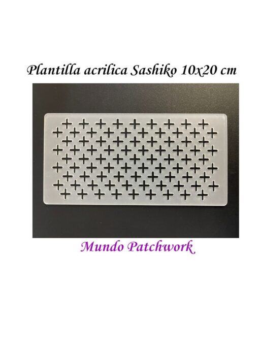 Plantilla acrílica para Sashiko, mide 10 x 20cm