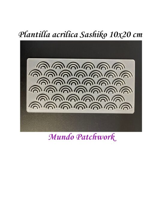 Plantilla acrílica para Sashiko, mide 10 x 20cm