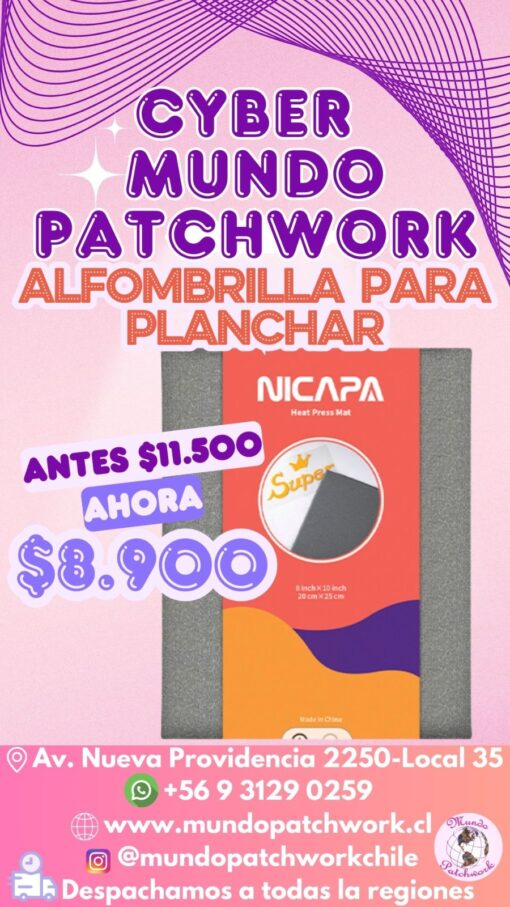 Alfombrilla para planchar mide 20x25 cm marca Nicapa