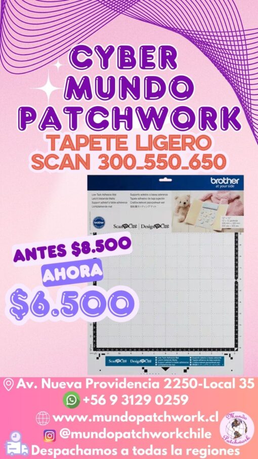 Tapete CAMATLOW12 sujeción ligero 12 x 12 pulgadas solo SCAN N CUT 300-550-650