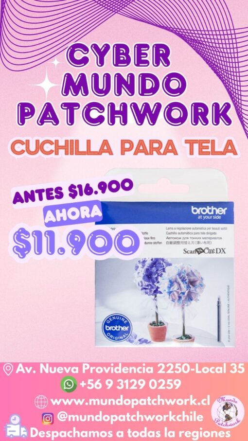 Cuchilla autoajustable para tela, CADXBLDQ1 Brother Scan N Cut DX 125 y 225