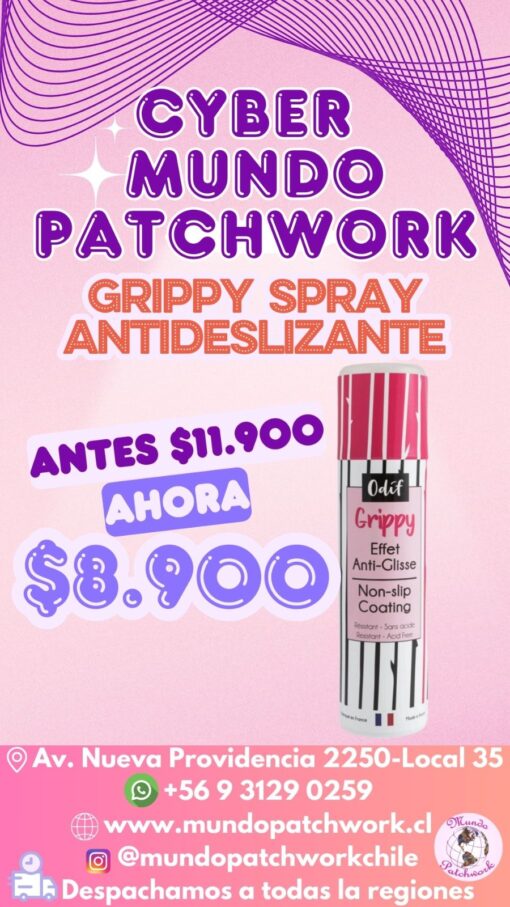 Grippy Spray para un revistimiento antideslizante, reglas, plantillas (150ml)