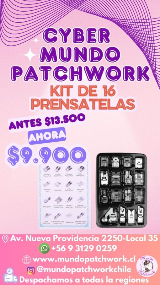 Kit de 16 pies para máquinas de coser