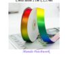 Cinta de satin arcoiris, mide 2cm ancho x 2,25 mt largo