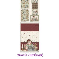 (4)Panel Tricoline 100% algodón, mide 49 x1,50mt, diseño Cubre máquina coser