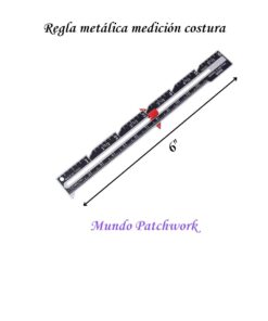 Regla metálica para costura en cm y pulgada, mide 6 pulgadas largo (15cm)
