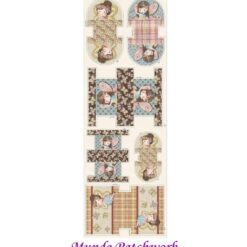 (23)Panel Tricoline 100% algodón, mide 49 x1,50mt, diseño 6 estuches Hadas