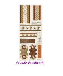Panel 100% algodón brasilero, mide 59 x1,50mt. diseño 2 neceser Otoño