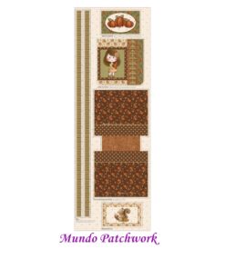 Panel 100% algodón brasilero, mide 49 x1,50mt, diseño 1 Bolso Otoño