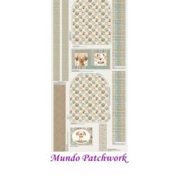 (22)Panel  Tricoline 100% algodón, mide 69 x1,50mt, diseño 1 Mochila Perrito