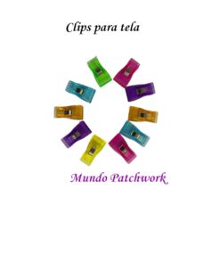 Clips tamaño mediano para tela x 8 unidades, surtido colores mide 33 mm×15mm