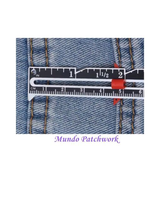 Regla metálica para costura en cm y pulgada, mide 6 pulgadas largo (15cm) - Imagen 3