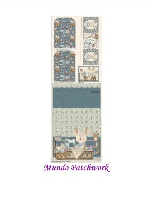 (14)Panel Tricoline 100% algodón, mide 49 x1,50mt, diseño 1 Cubre máquina coser