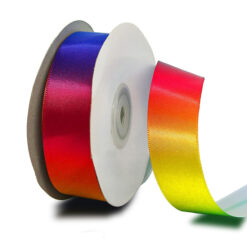Cinta de satin arcoiris, mide 2,5 cm ancho x 2,25 mt largo