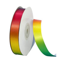 Cinta de satin arcoiris, mide 2cm ancho x 2,25 mt largo