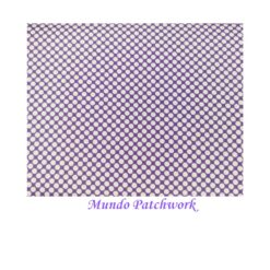 100% algodón, diseño fondo lila puntos blanco