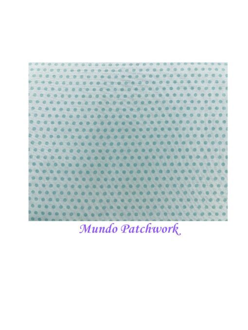 Tela FL-18560-158, 100% algodón, fondo turquesa, puntos turquesa, mide 1.10 mt x 30 cm