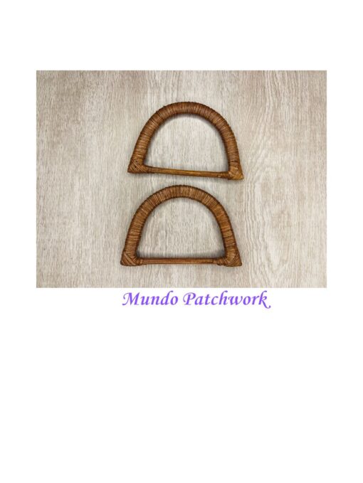 Manilla de ratán para bolsos, mide 15x10cm color café x 2 unid - Imagen 3