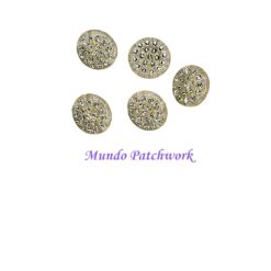 Botones transparentes con brillos x 5 unidades