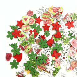 Botones 288 motivo navideño, mix diseños son 14 unidades