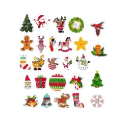Botones 289 motivo navideño, mix diseños son 12 unidades